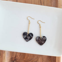 Load image into Gallery viewer, Spiffy &amp; Splendid - Mina Heart Earrings - Black / Valentine&#39;s Earrings
