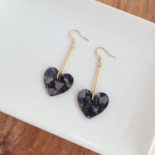 Load image into Gallery viewer, Spiffy &amp; Splendid - Mina Heart Earrings - Black / Valentine&#39;s Earrings
