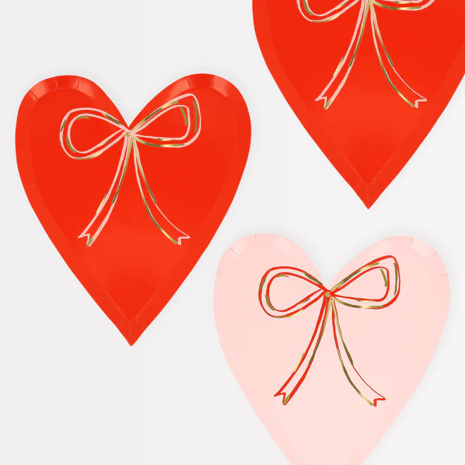 Heart With Bow Plates (x 8)
