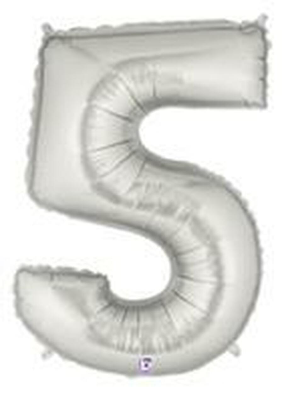extra large silver #5 balloon