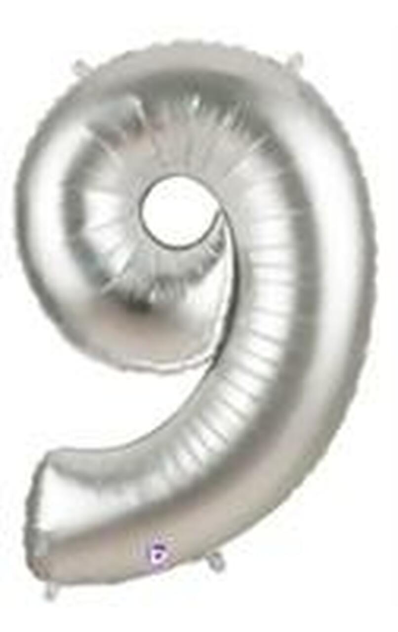 extra large silver #9 balloon