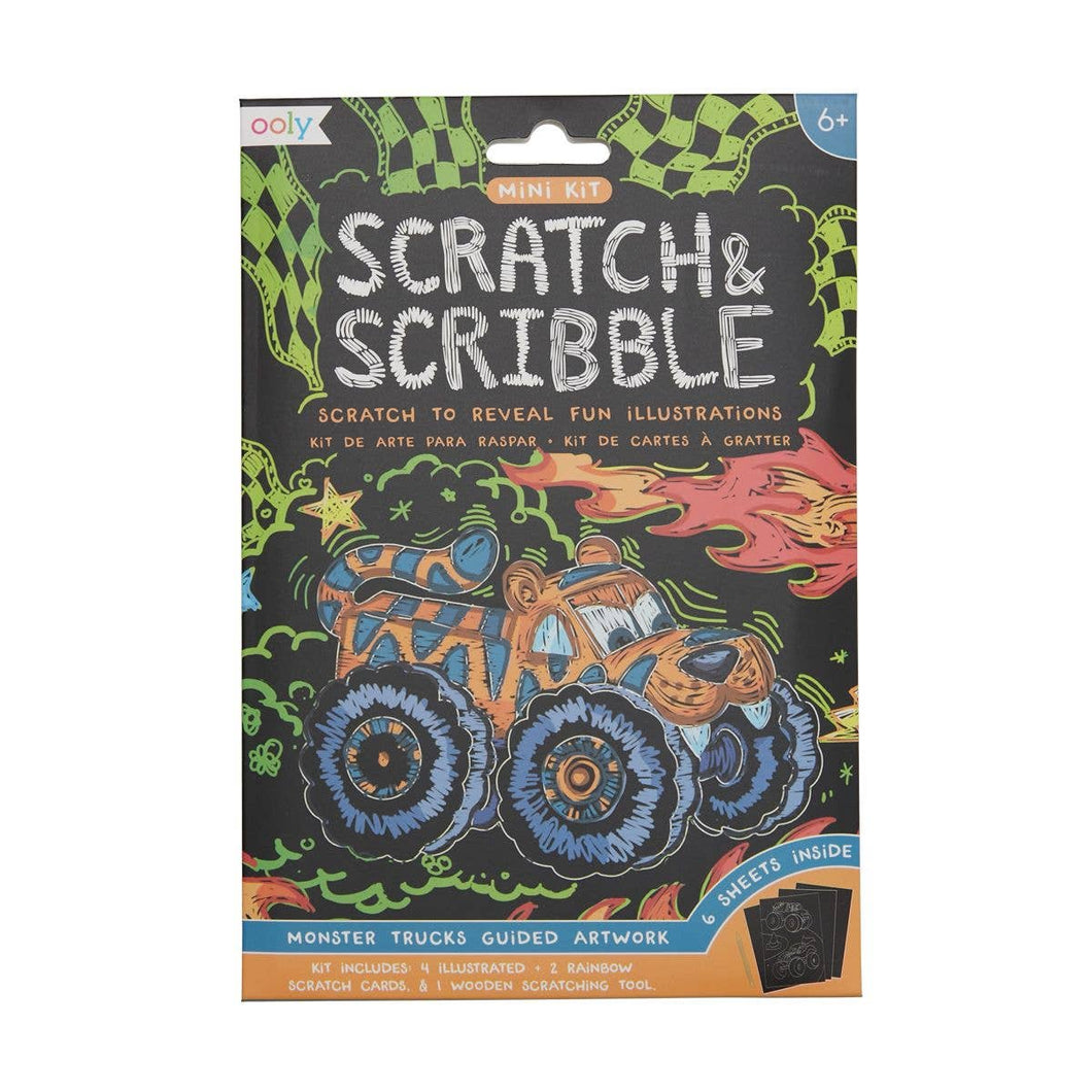 OOLY - Mini Scratch & Scribble Art Kit: Monster Truck