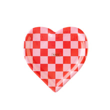 Load image into Gallery viewer, Checkered Heart Shaped Paper Plate
