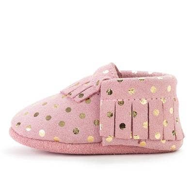 CONFETTI PINK GOLD - BirdRock Baby - Baby Moccasins - Leather Baby Shoes