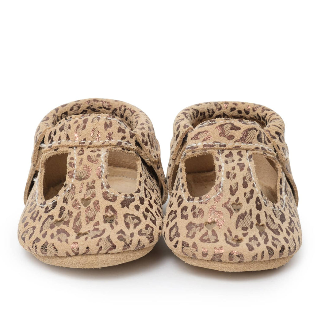 LEOPARD - Mary Jane Baby Moccasins - Leather Baby Shoes