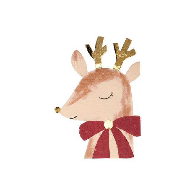 Reindeer With Bow Napkins (set of 16)